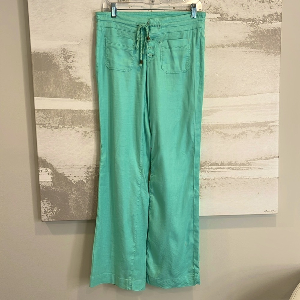 Level 99 2 Pocket Front Rope Tie Adjustable Waist (Aqua In Color)